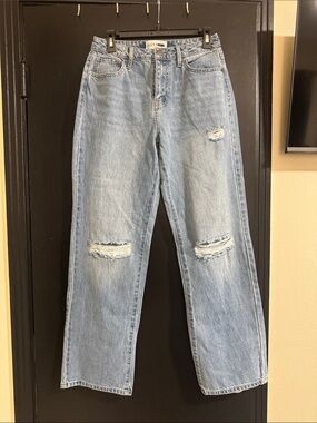 Fashion Nova Light Blue Distressed Mom Jeans